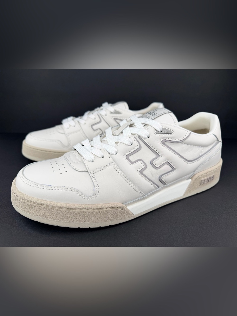 FENDI Match FF Men's Leather Logo Fashion Ace Sneakers UK 10 - US 11 - EU 44